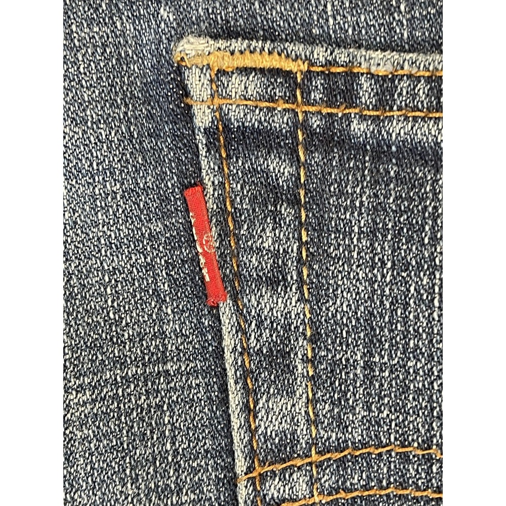 Levis 515 Jeans Womens 8 Blue Boot‎ Cut Stretch Denim Distressed Raw Hem Classic - Picture 9 of 14